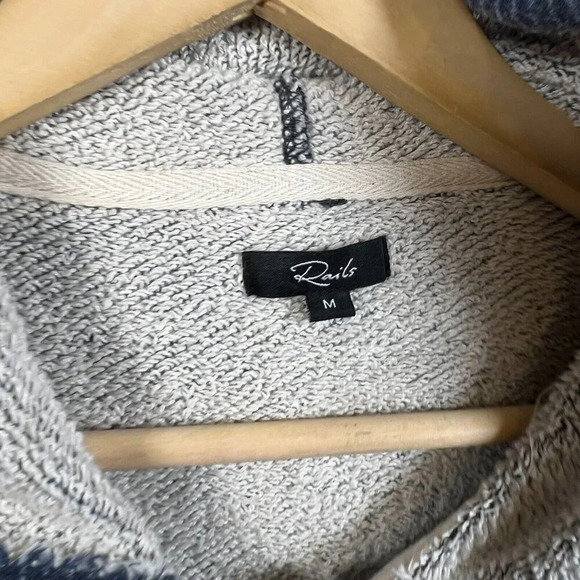 Rails Noah Pinstripe French Terry Full Zip Hoodie Sweatshirt Size Medium Lounge - Picture 3 of 11